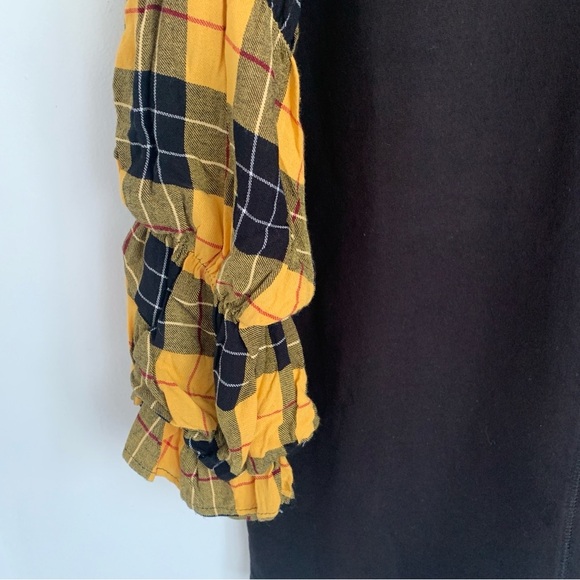 Zara Plaid Sleeve Tunic Sweater Dress - Picture 3 of 6